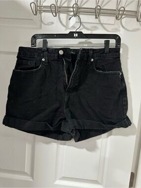 wild fable Black Roll-Hem Denim Shorts